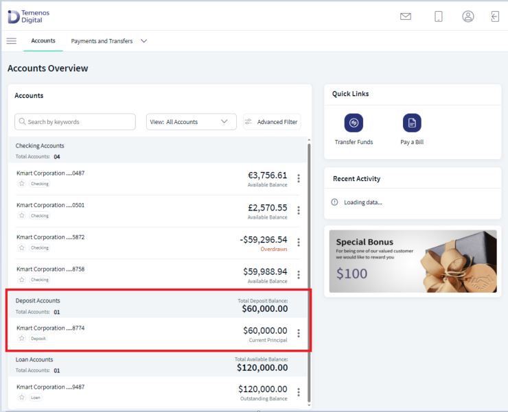 Deposit Account