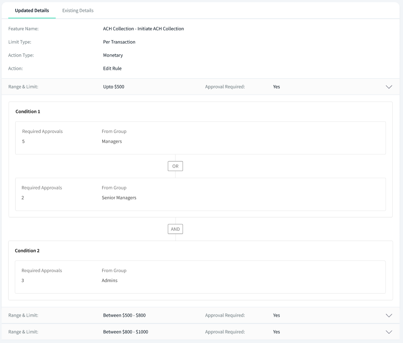 Updated Existing Details