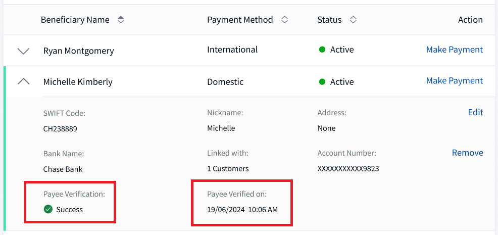 Payee Verification