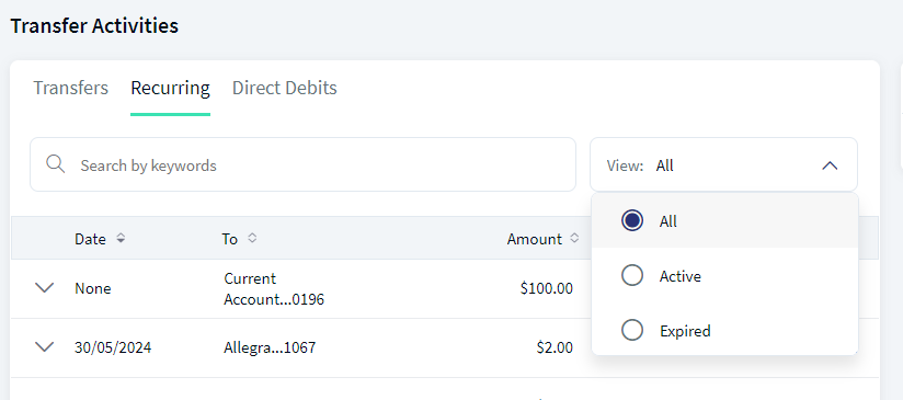 Transfer Activities - Single Customer