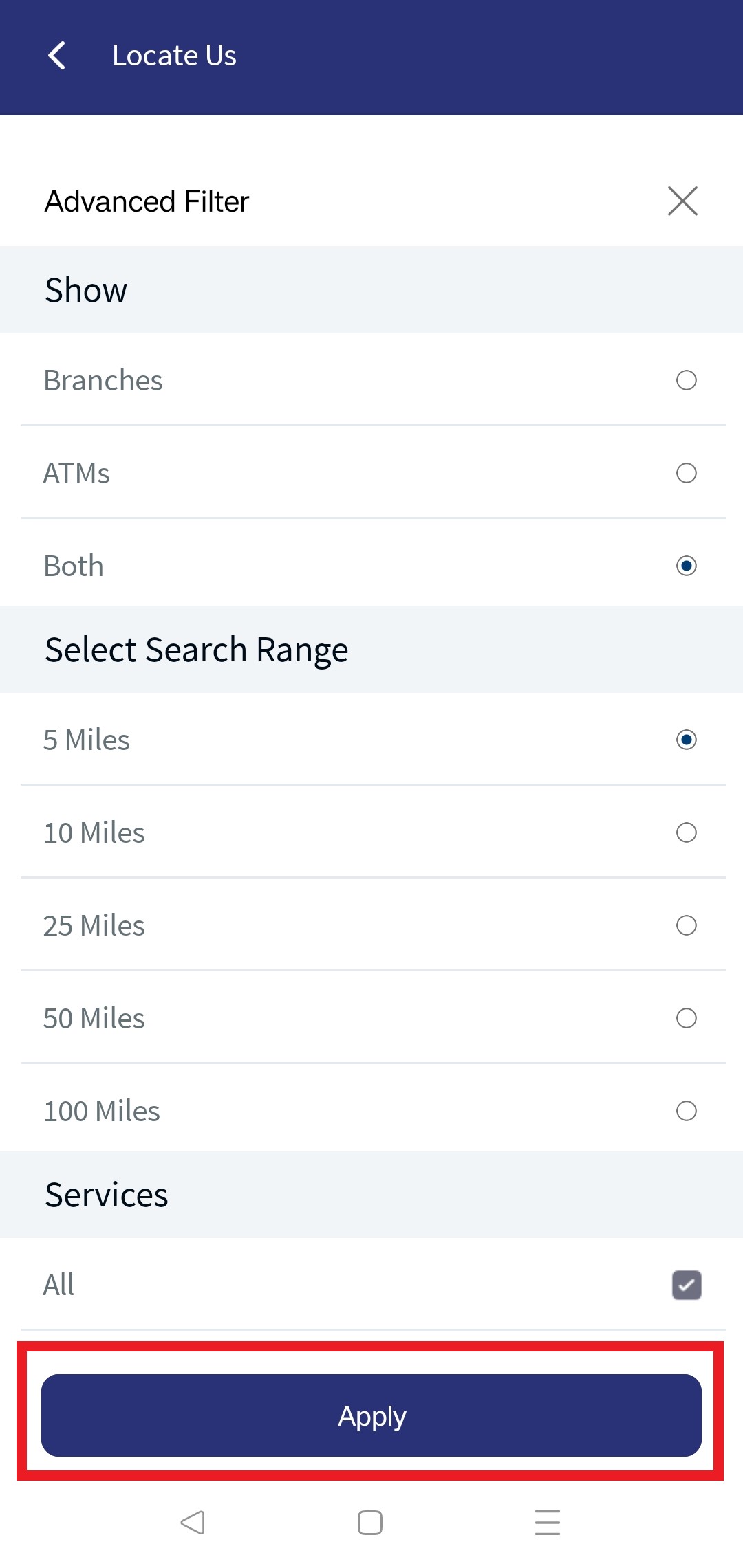 Locate Us Advance Search