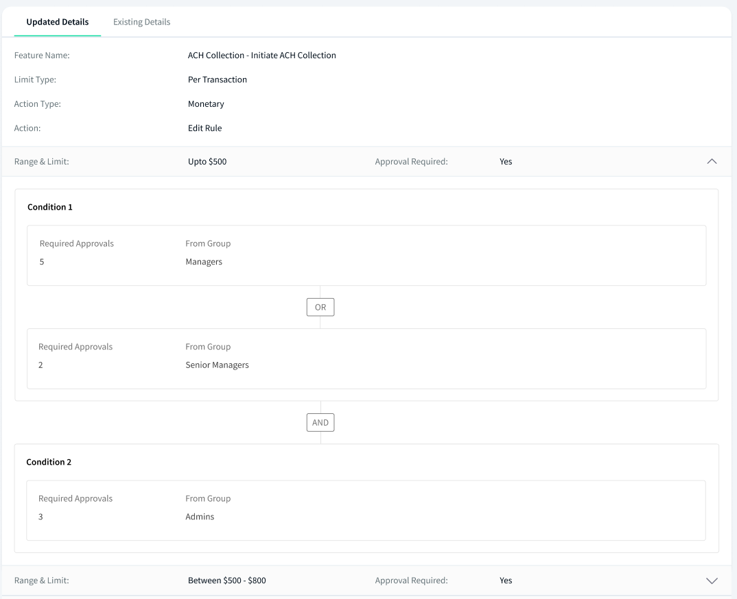 Updated Existing Details