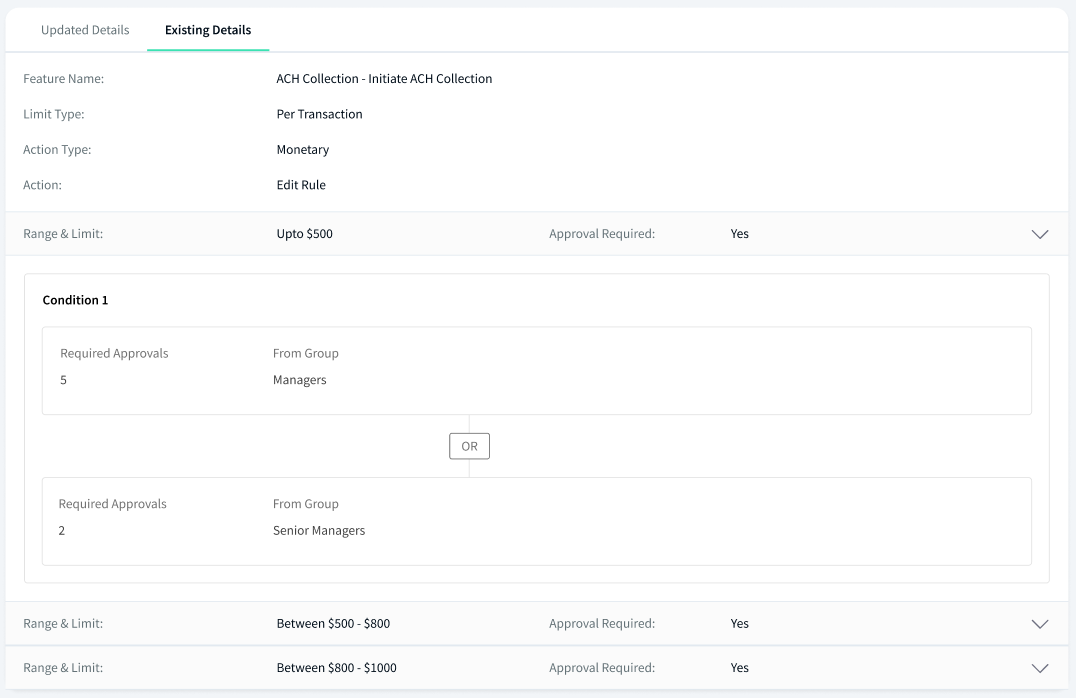 Updated Existing Details