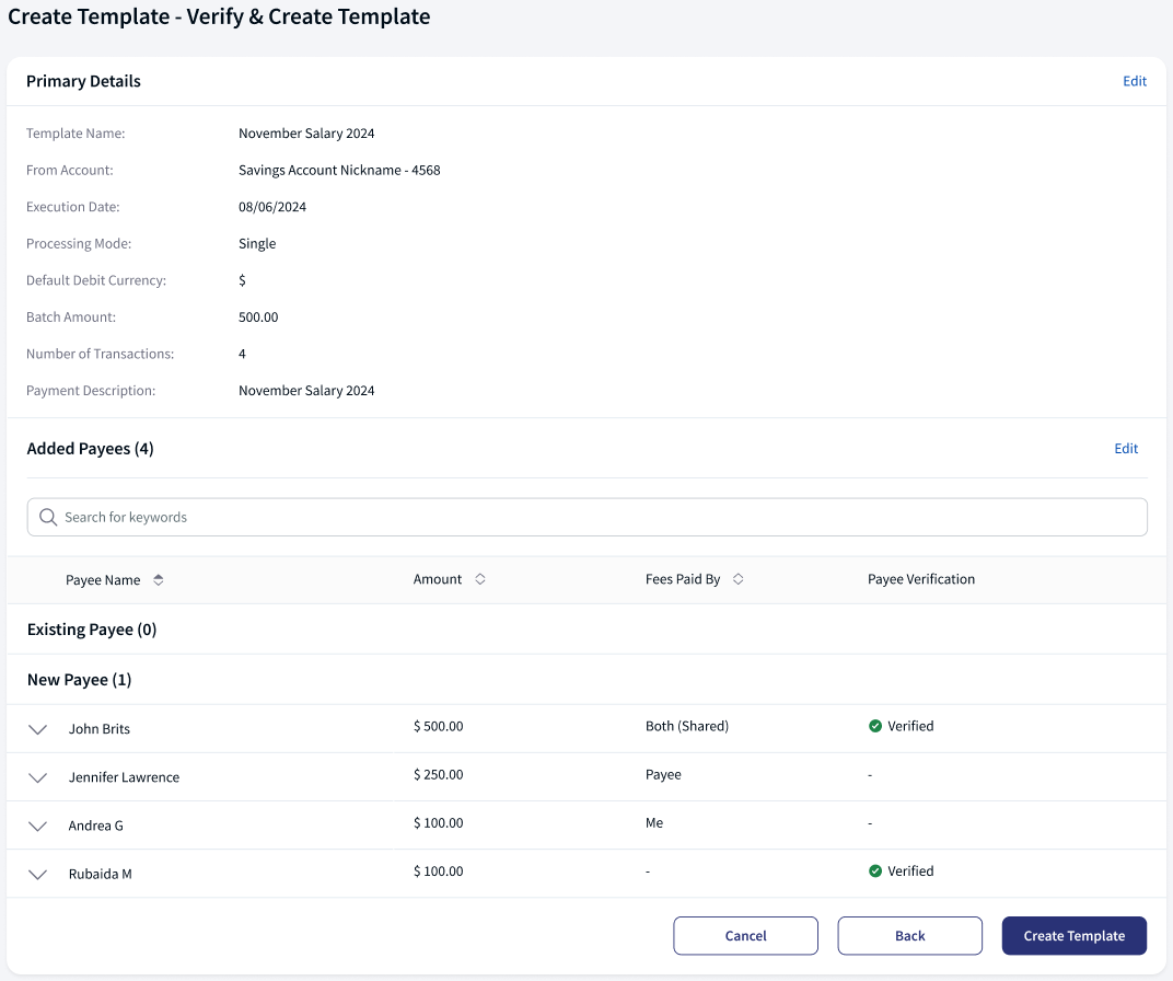 Verify and Create Template