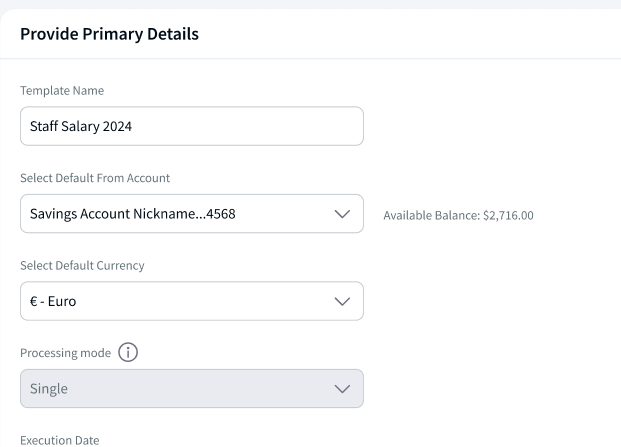 From Account Combo box field From Account Combo box field