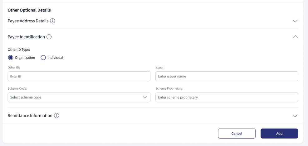 Add New Beneficiary