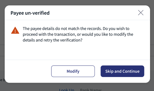 Add new payee flow