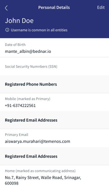 Personal Details- Config False