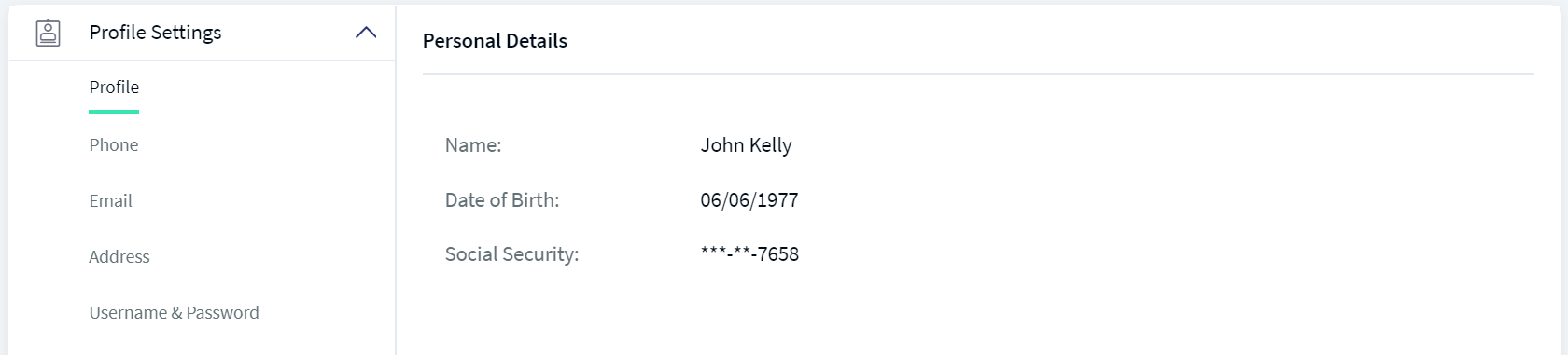 Personal Details - config False