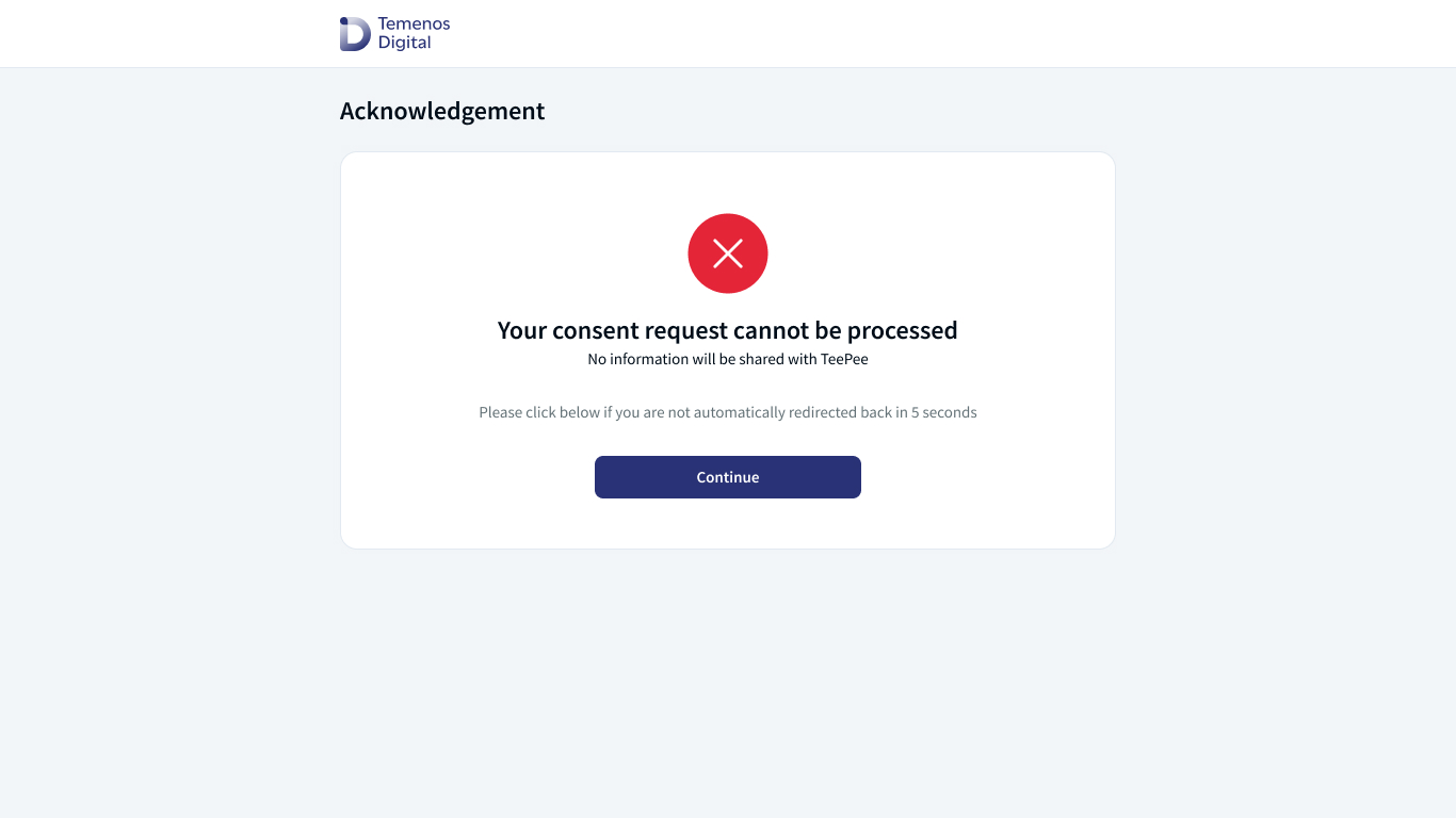 Error for request processing