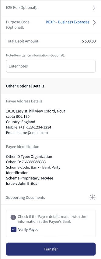 Domestic Transfer - Existing Payee - MB