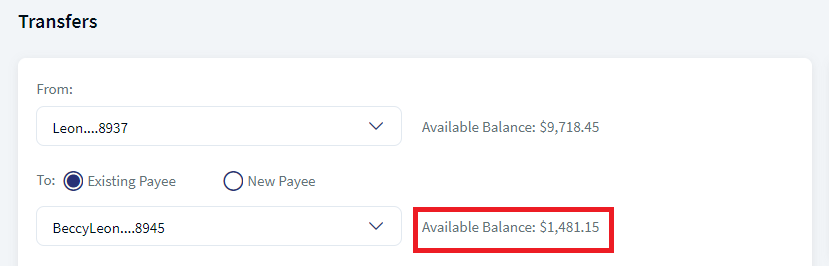 To Account Balance