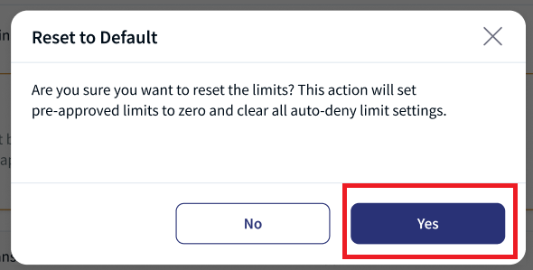 Reset to default