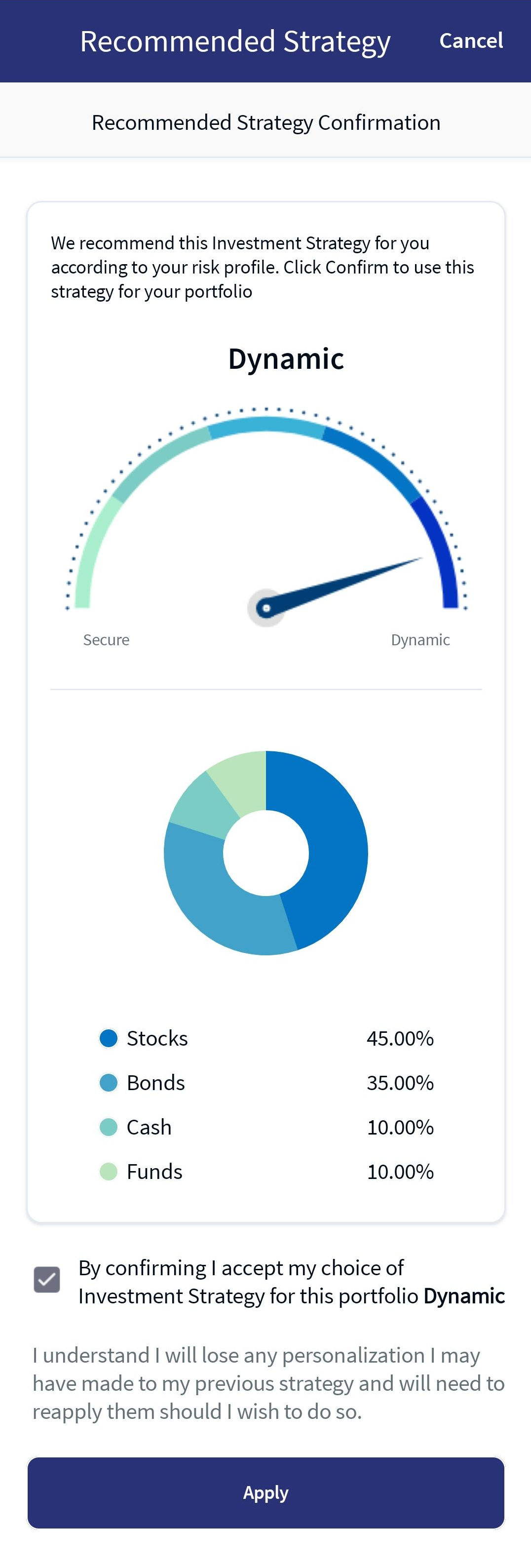 Recommended Strategy Confirmation