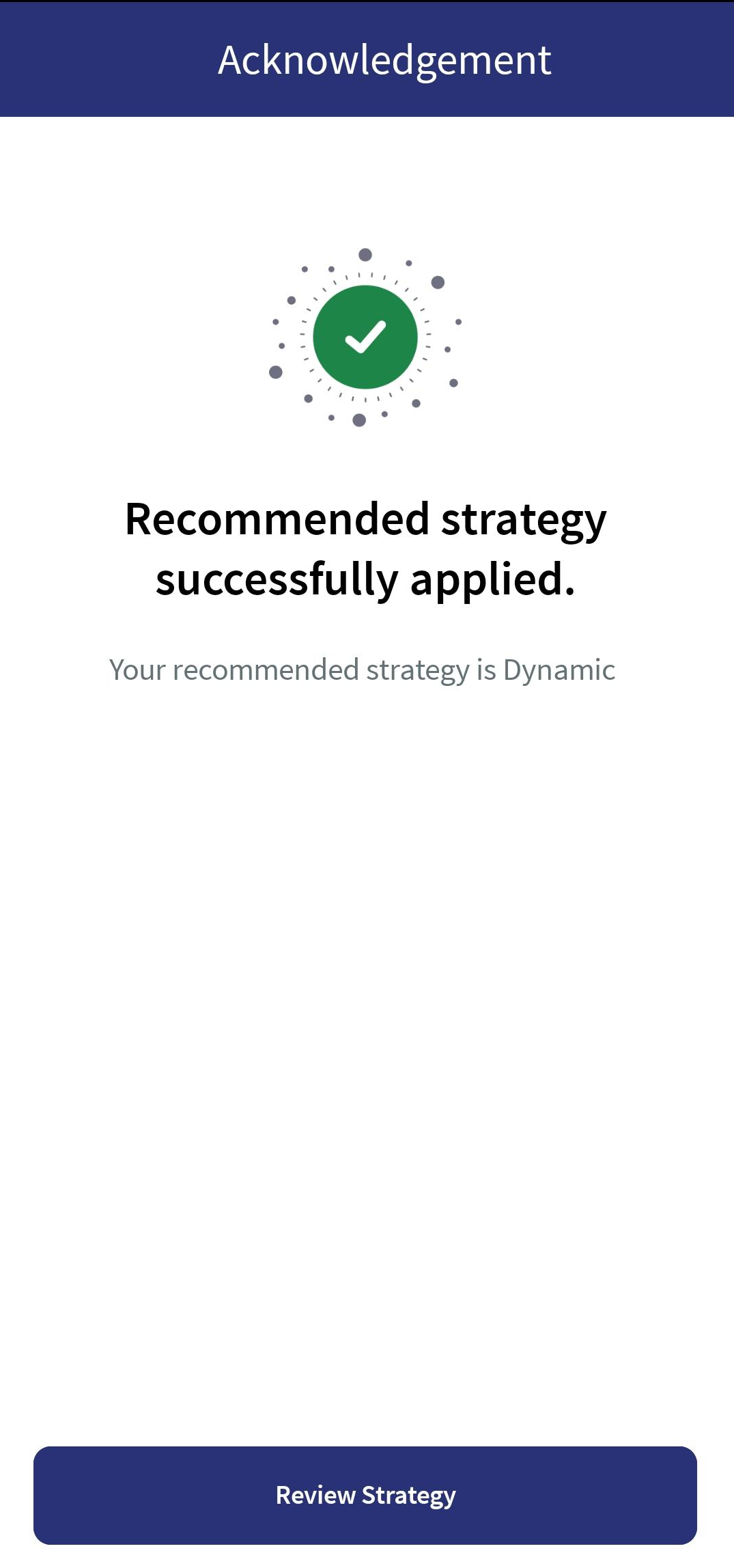 Recommended Strategy Confirmation