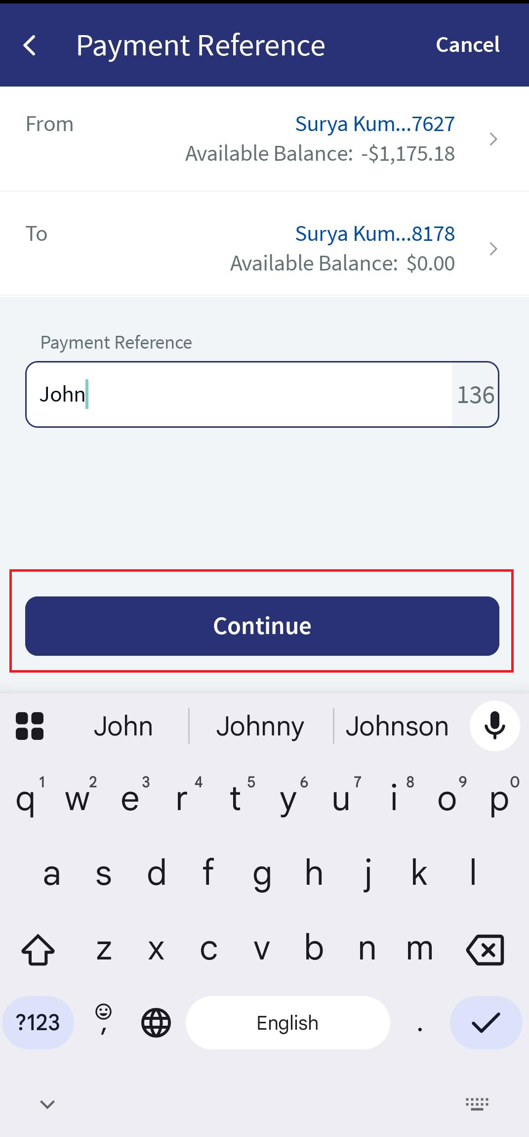 Transfer Cash