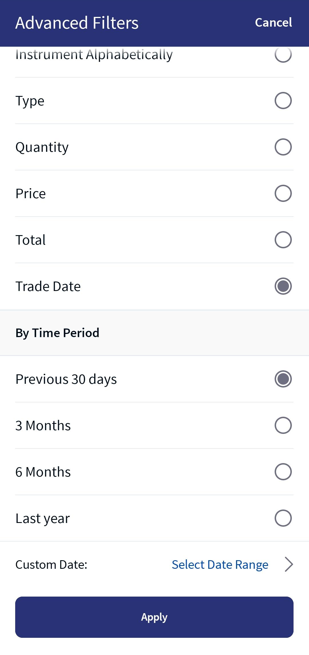 Filter Transaction