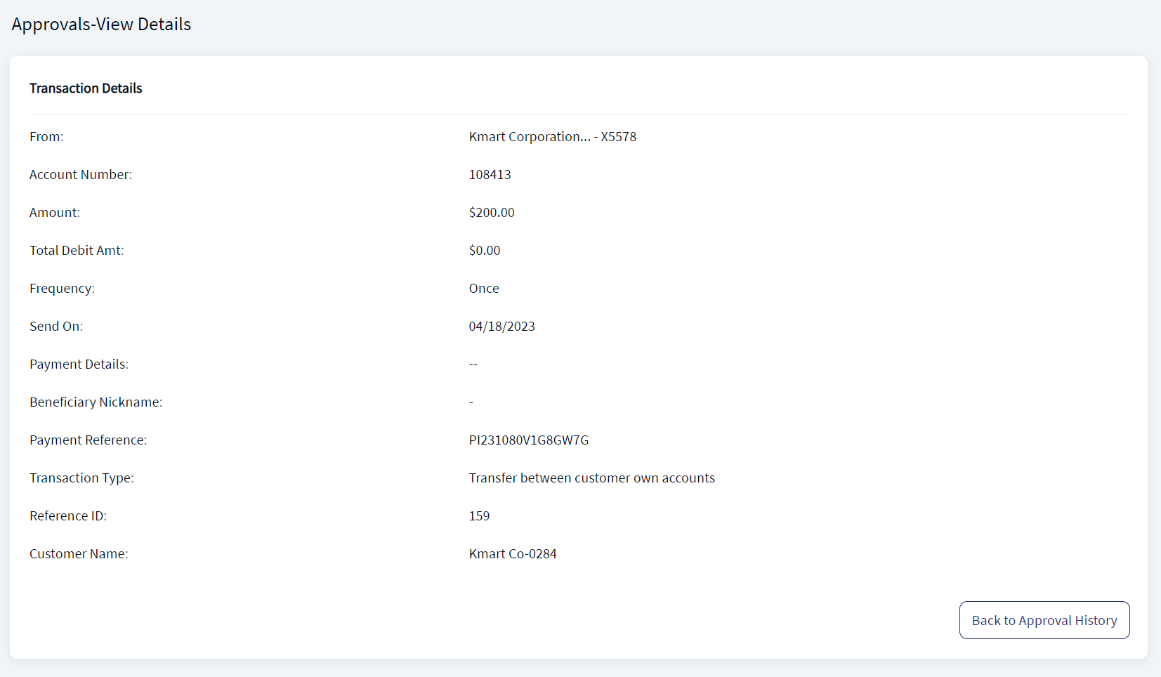 Approval History View Details