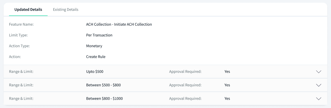 Updated Existing Details