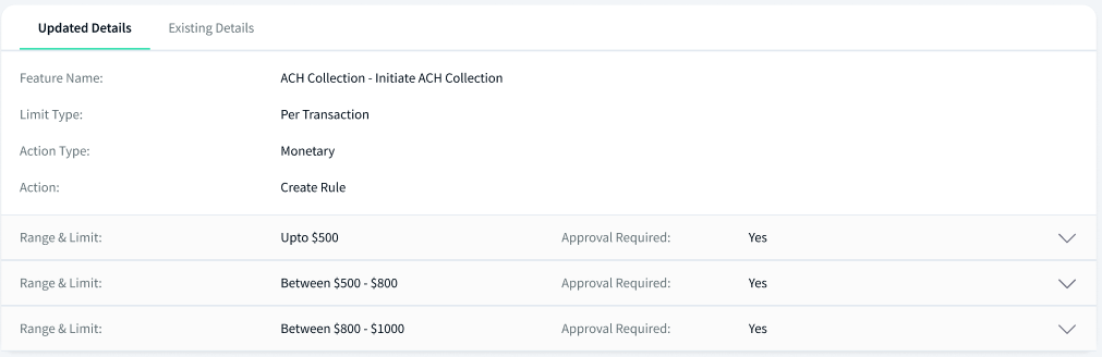 Updated Existing Details