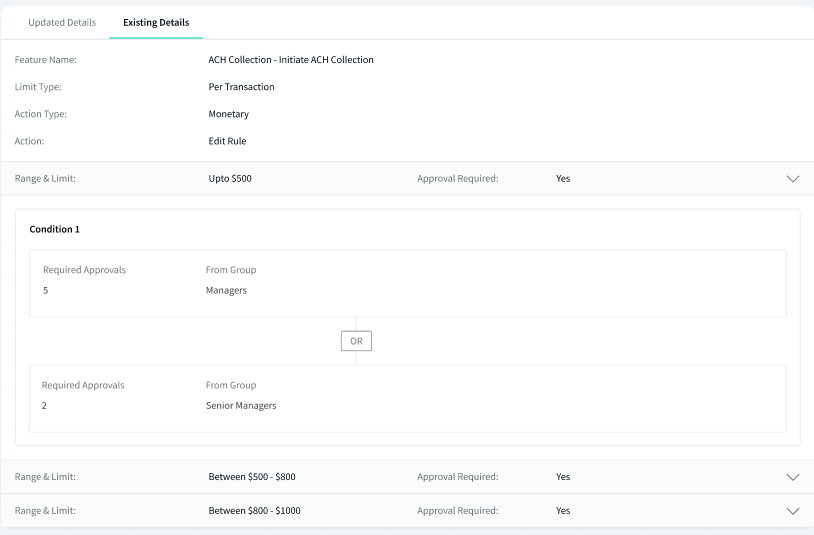 Updated Existing Details