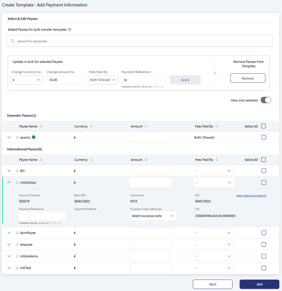 Bulk Payments - Add Payment Information Bulk Payments - Add Payment Information