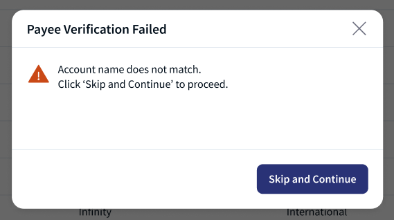 Add new payee flow