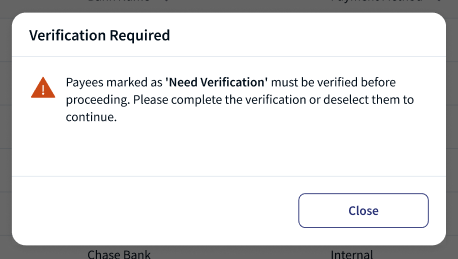 Add new payee flow