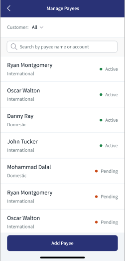 MB-Manage Beneficiaries - Multi Customer