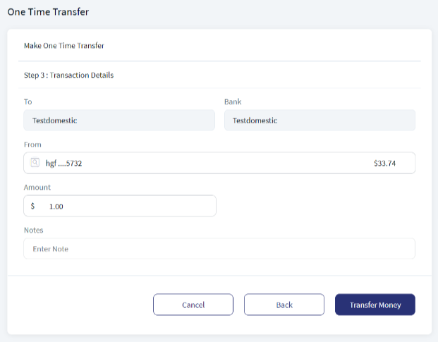 Transfer Money Once