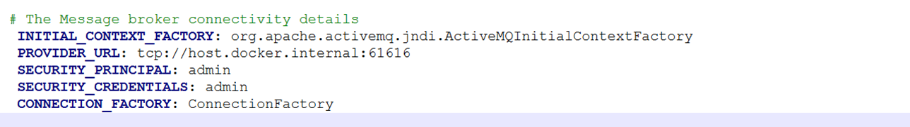 MQ Connection configurations