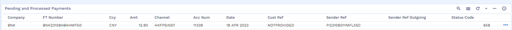 Payment moved to status 658 in Pending and Processed Payments Payment moved to status 658 in Pending and Processed Payments
