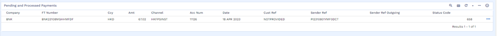 Payment moved to status 658 in Pending and Processed Payments Payment moved to status 658 in Pending and Processed Payments
